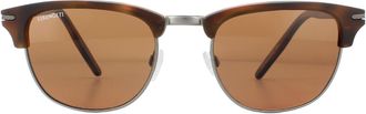 Serengeti Eyewear Round Matte Brown Mineral Polarized Drivers Brown Sunglasses