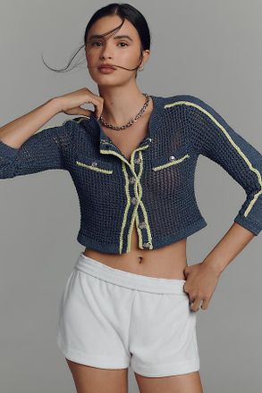 Central Park West Open-Knit Cardigan Sweater