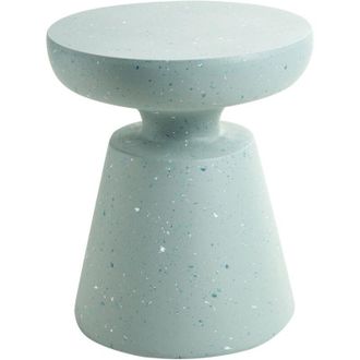 Beliani Mesa Auxiliar Decorativa De &Oacute;xido De Magnesio Y Fibra De Vidrio Forma Irregular &Oslash; 45 Cm Verde Con Efecto Terrazzo Mincio