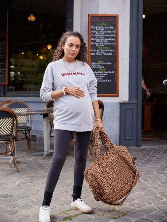 Envie de Fraise Bio-Kollektion: Set f&uuml;r Schwangerschaft und R&uuml;ckbildung, Sweatshirt & Leggings ENVIE DE FRAISE grau meliert