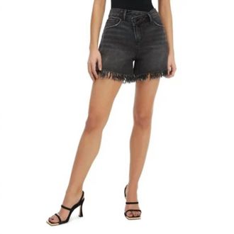 Good American Good 90S Short Long Fray Hem Short In Black