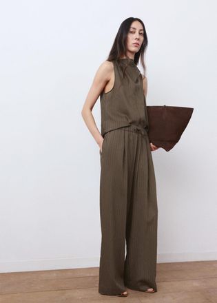 Mango Top righe foulard marrone - Donna - XS - MANGO