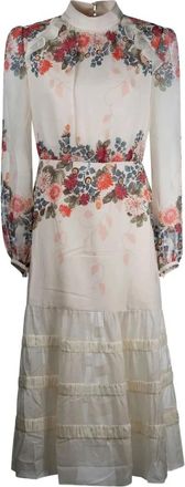 Saloni Jacqui C Dress - Dames - Casual kleedjes - Wit - S - Polyester - Kleedjes