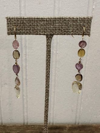 5 OCTOBRE N2 Earrings In 14K, Diamond, Sapphire, Citrine, Topaz