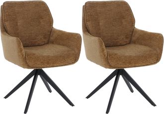 Hhg [nunca Usado] Juego De 2 Sillas De Comedor Hhg-710, Silla De Cocina Giratoria Con Funci&oacute;n Auto-return, Tejido (680 G/m&sup2;) De Chenilla Con Certificaci&oacute;n