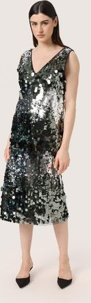 Soaked In Luxury Jersey jurk Straight fit Silver Zig Zag silver