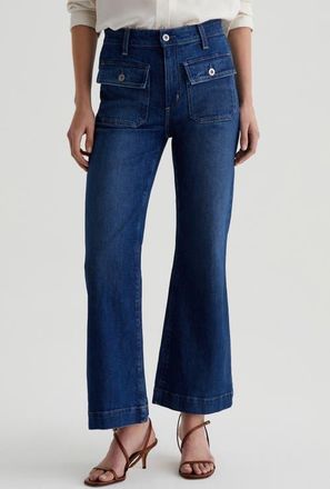 AG - Adriano Goldschmied Bonnie Flap Pockets Crop Flare Leg Jeans in Shallow at Nordstrom, Size 30