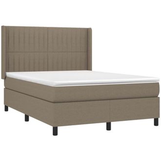 vidaXL Vidaxl - Cama Box Spring Con Colch&oacute;n Tela Gris Taupe 140x190 Cm