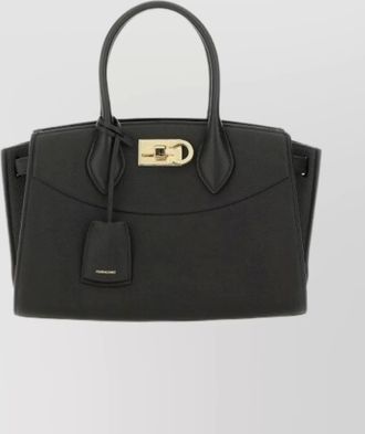 Ferragamo structured shoulder bag adjustable strap