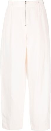 Fabiana Filippi high-waisted linen-silk blend trousers - women - Silk/Linen/Flax/Polyester/Spandex/Elastane - 44 - Pink