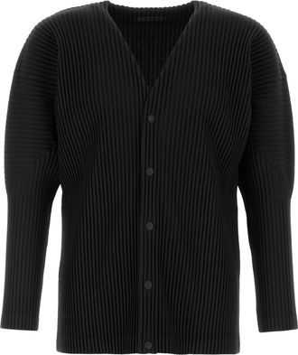 Homme Plissé Issey Miyake Black Polyester Cardigan