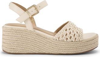 Kurt Geiger Womens Rhoda Flatform Sandals - Beige Fabric - Size UK 8