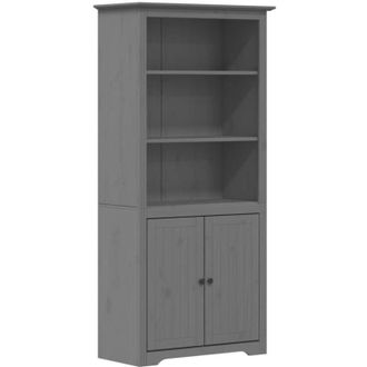 vidaXL Vidaxl - Librer&iacute;a Bodo Madera Maciza De Pino Gris 82x40x173 Cm