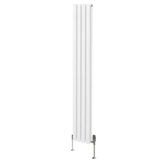 MonsterShop Oval Column Radiator & Valves - 1800mm x 240mm - White