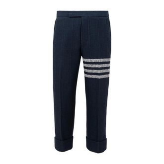 Thom Browne Broeken, Heren, Blauw, M, Tweed, Blauwe Tweed Broek