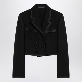 Dolce & Gabbana Dolce&Gabbana Cropped Double Breasted Black Jacket
