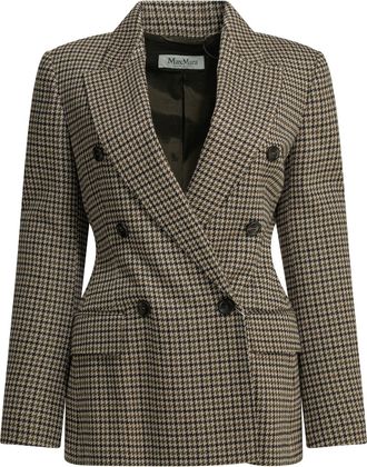 Max Mara blazer met dubbele rij knopen en pied-de-poule