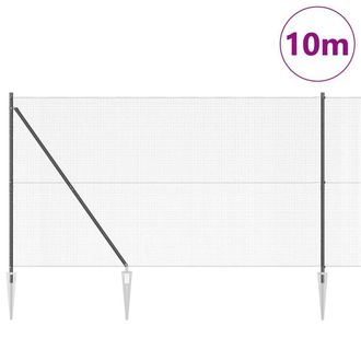 Berkfield Home Modern Welded Wire Fence with 7 Spike Posts Grey 1.6 x 10 m Steel