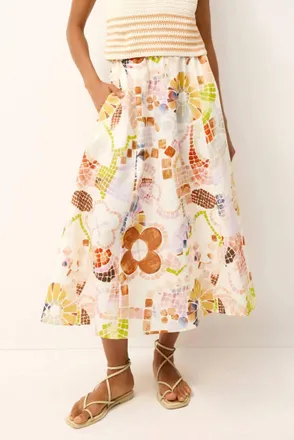 Marie Oliver Sasha Travertine Skirt In Multi