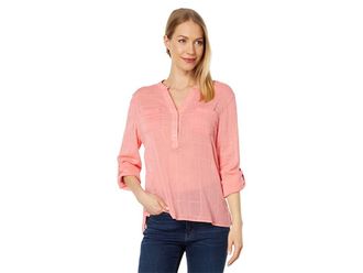Carve Designs Dylan Textured Shirt Womens Clothing Grapefruit : MD (US 8-10), Cotton/Rayon