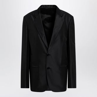Gucci Giacca oversize in faille di seta nera