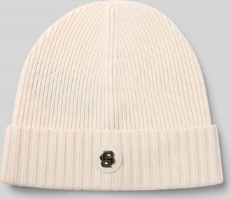 HUGO BOSS Beanie aus reiner Schurwolle Modell FATI in Offwhite, Größe 1