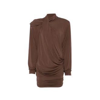 Entire studios Abito Corto Drappeggiato - - Dresses - Donna - Marrone - S