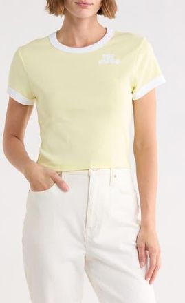 BOSS Dalia Cropped Cotton T-Shirt in Light/Pastel Yellow at Nordstrom Rack, Size Xx-Large