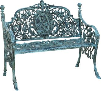 Biscottini International Biscottini - Banco De Jard&iacute;n De Hierro Fundido 105x62x90 Sof&aacute; De Exterior Banco Liberty Con Reposabrazos Silla De 2 Plazas Banco De Hierro