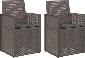 vidaXL Sillas De Comedor De Jard&iacute;n 2 Uds. Gris Claro Y Antracita Pp Vidaxl