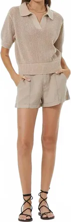 Young Fabulous & Broke Trouser High Waist Short In Sandstone