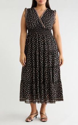 Max Studio Sleeveless Maxi Dress in Black/Blush Orbit Ovals at Nordstrom Rack, Size 1 X