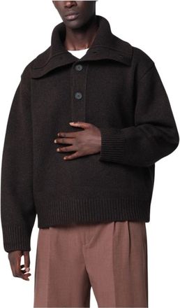 STUDIO NICHOLSON Orena Jumper de Botones - Knitwear - Hombre - Marr&oacute;n - XL