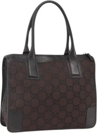 Gucci Pre-owned Shoulder Bags, female, Brown, Size: ONE SIZE Pre-owned Canvas Shoulder Bag