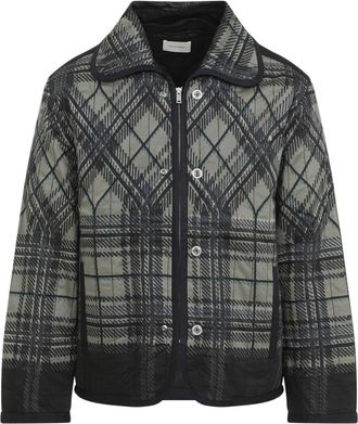 Craig Green Mens Quilted Plaid Fade Jacket - Grey Cotton - Size Large
