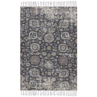 Beliani Alfombra De Poli&eacute;ster Multicolor Algod&oacute;n 150 X 230 Cm Borlas Envejecido Oriental Sala De Estar Dormitorio Armutalan