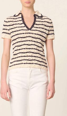 Vanessa Bruno Gillis Polo In Ecru/marine
