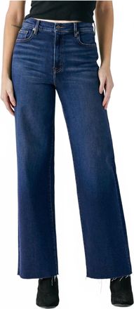 Hidden Jeans Logan High Rise Dad Wide Leg Jeans In Dark Blue