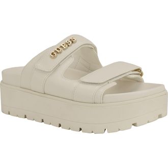 Guess Faxon Platform Slide Sandal in Ivory 150 at Nordstrom, Size 9.5