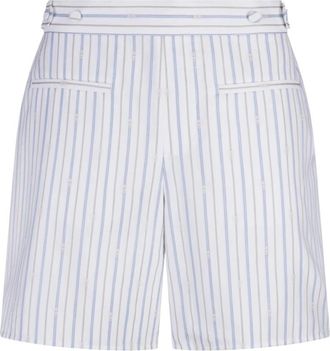 Alexander McQueen Gestreepte Bermuda Shorts met Skull Motif - Heren - Korte Broeken - Wit - M - Korte Broeken
