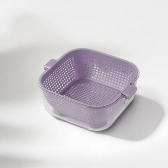 OEM Cesta De Cocina Con Doble Escurridor - Cesta Para Verduras - Cesta Escurridora - Cesta Para Frutas - Cesta Morada Para Verduras