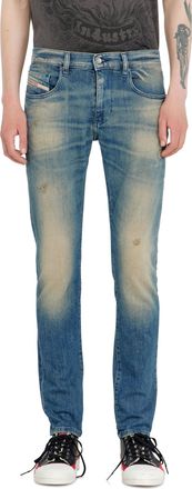 Diesel Slim Jeans Regular Waist 2019 D-Strukt, Medium blue, Zip fly