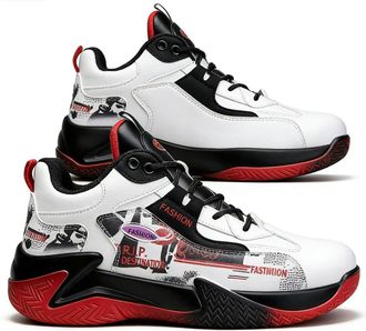 Generic Mens Indoor Outdoor Competition Training Basketball Shoes - Multifunctional Casual Commute Shoes for Men Women (Black,9.5)