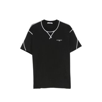 Givenchy Contrast-topstitched Logo-print T-shirt