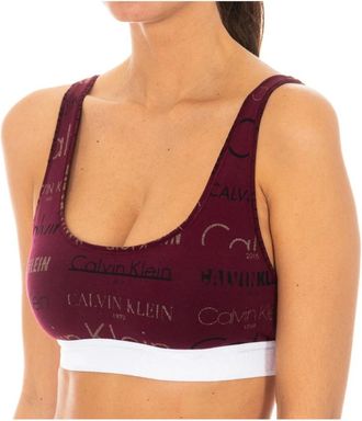 Calvin Klein Sujetador - Dames - Sport BHs - Rood - S - Katoen - Fitness