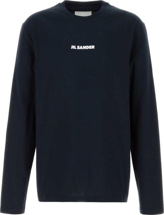 Jil Sander Navy Blue Logo T-Shirt