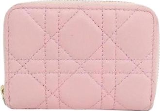 Dior Pre-owned Lady Dior Voyag Coin Case - Dames - Vintage Accessoires - Roze - ONE Size - Leer - Vintage