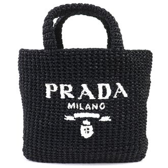 Prada Black Rayon Handbag Tote Bag (Pre-Owned)
