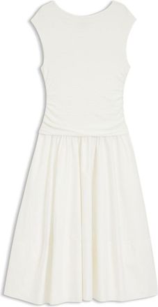 BOSS Structured-jersey dress with poplin skirt