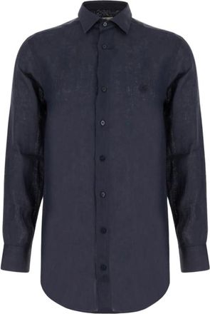 Etro Klassiek Kraag Shirt met Lange Mouwen - Heren - Casual Overhemden - Blauw - L - Overhemden